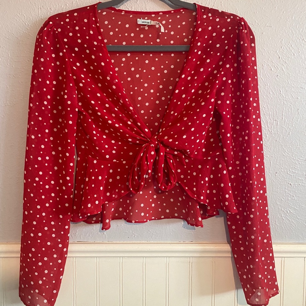 Urban Outfitters Red Polka Dot Top